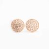 PRE-14k Gold Diamond Pave Circle Earring - Image 2