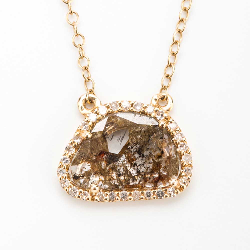 Brown Slice Diamond Necklace - Christine K Jewelry