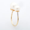 PRE- Two Pearls from Fresh Water with Diamond Side Ring - Image 2