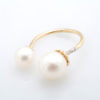 PRE- Two Pearls from Fresh Water with Diamond Side Ring - Image 3
