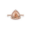 PRE- 2 ct Trillion Morganite Ring with Diamond Halo & Band