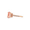 PRE- Oval Morganite Ring with Double Side Halo with Diamonds on Prongs - Image 2