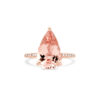 PRE- 5 ct. Pear Shape Morganite Ring with Diamond Pave Band