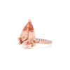 PRE- 5 ct. Pear Shape Morganite Ring with Diamond Pave Band - Image 2
