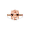 PRE- Oval Shape Peach Morganite Double Side Halo Ring