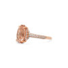 PRE- Oval Shape Peach Morganite Double Side Halo Ring - Image 3