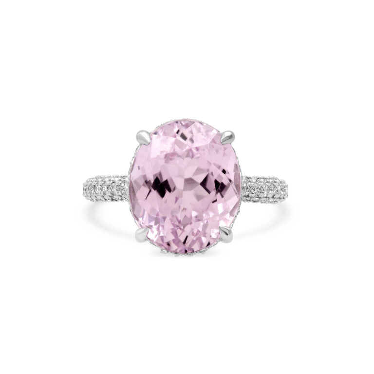 oval pink tourmaline ring
