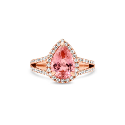 princess cut pink morganite ring