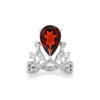 PRE- Pear Shape Garnet with Multi Diamonds Twisted Band - Image 2