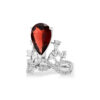 PRE- Pear Shape Garnet with Multi Diamonds Twisted Band - Image 3