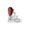 PRE- Pear Shape Garnet with Multi Diamonds Twisted Band - Image 4