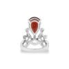 PRE- Pear Shape Garnet with Multi Diamonds Twisted Band - Image 6