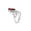 PRE- Pear Shape Garnet with Multi Diamonds Twisted Band - Image 5
