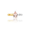 PRE- Pear Shape Morganite Two Color Chain Link Ring