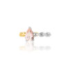 PRE- Pear Shape Morganite Two Color Chain Link Ring - Image 2