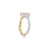 PRE- Pear Shape Morganite Two Color Chain Link Ring - Image 3
