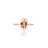 PRE- Diamond Hidden Halo Elongated Cushion Morganite Ring