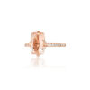 PRE- Diamond Hidden Halo Elongated Cushion Morganite Ring - Image 3