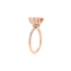 PRE- Diamond Hidden Halo Elongated Cushion Morganite Ring - Image 2
