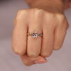 PRE- Pear Shape Morganite Two Color Chain Link Ring - Image 4