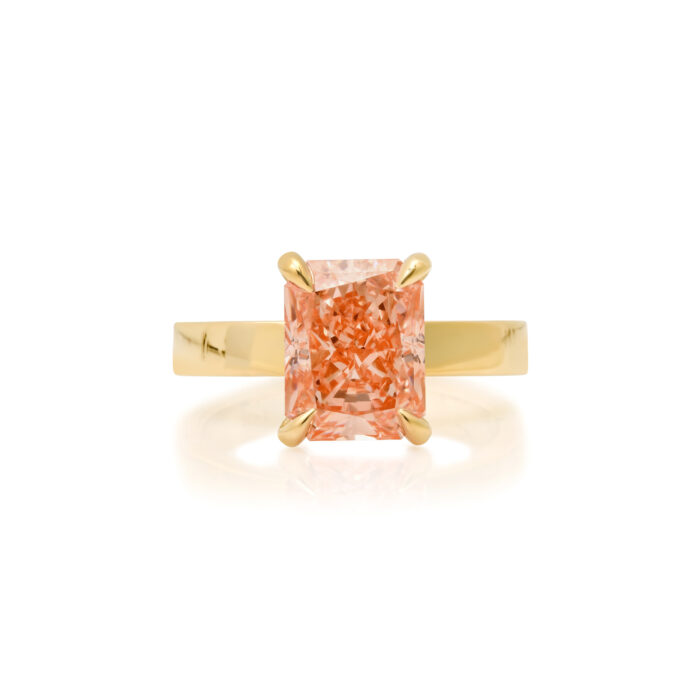 PRE- 3.04 ct. Fancy Vivid Pink Radiant Cut Lab Grown Diamond Ring / Certified Stone (IGI)