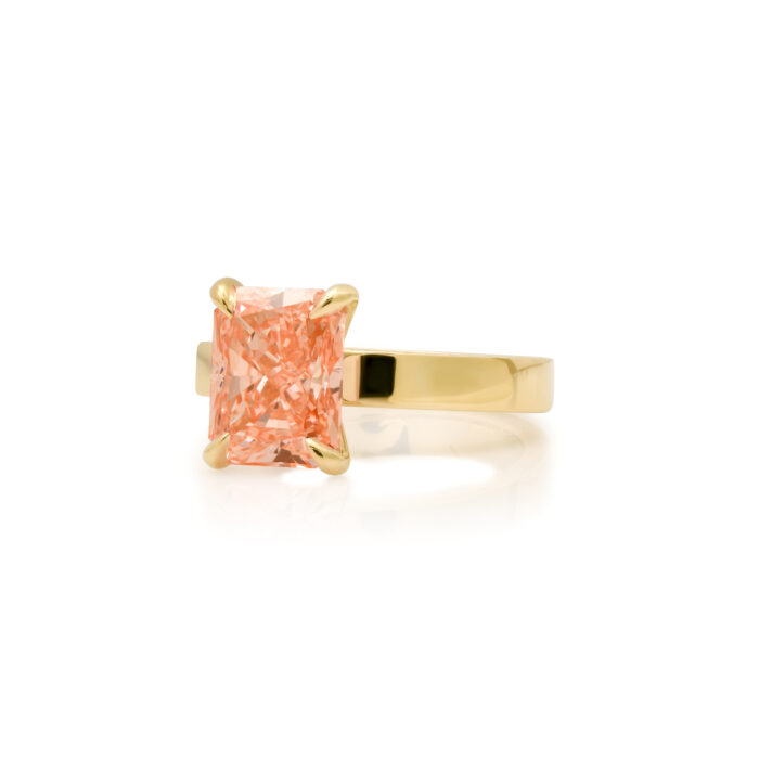 PRE- 3.04 ct. Fancy Vivid Pink Radiant Cut Lab Grown Diamond Ring / Certified Stone (IGI) - Image 3