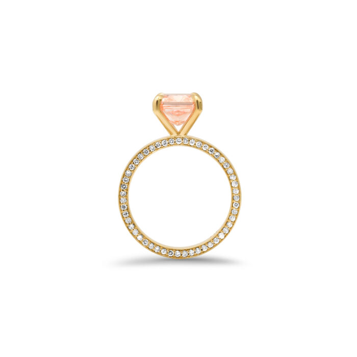 PRE- 3.04 ct. Fancy Vivid Pink Radiant Cut Lab Grown Diamond Ring / Certified Stone (IGI) - Image 2